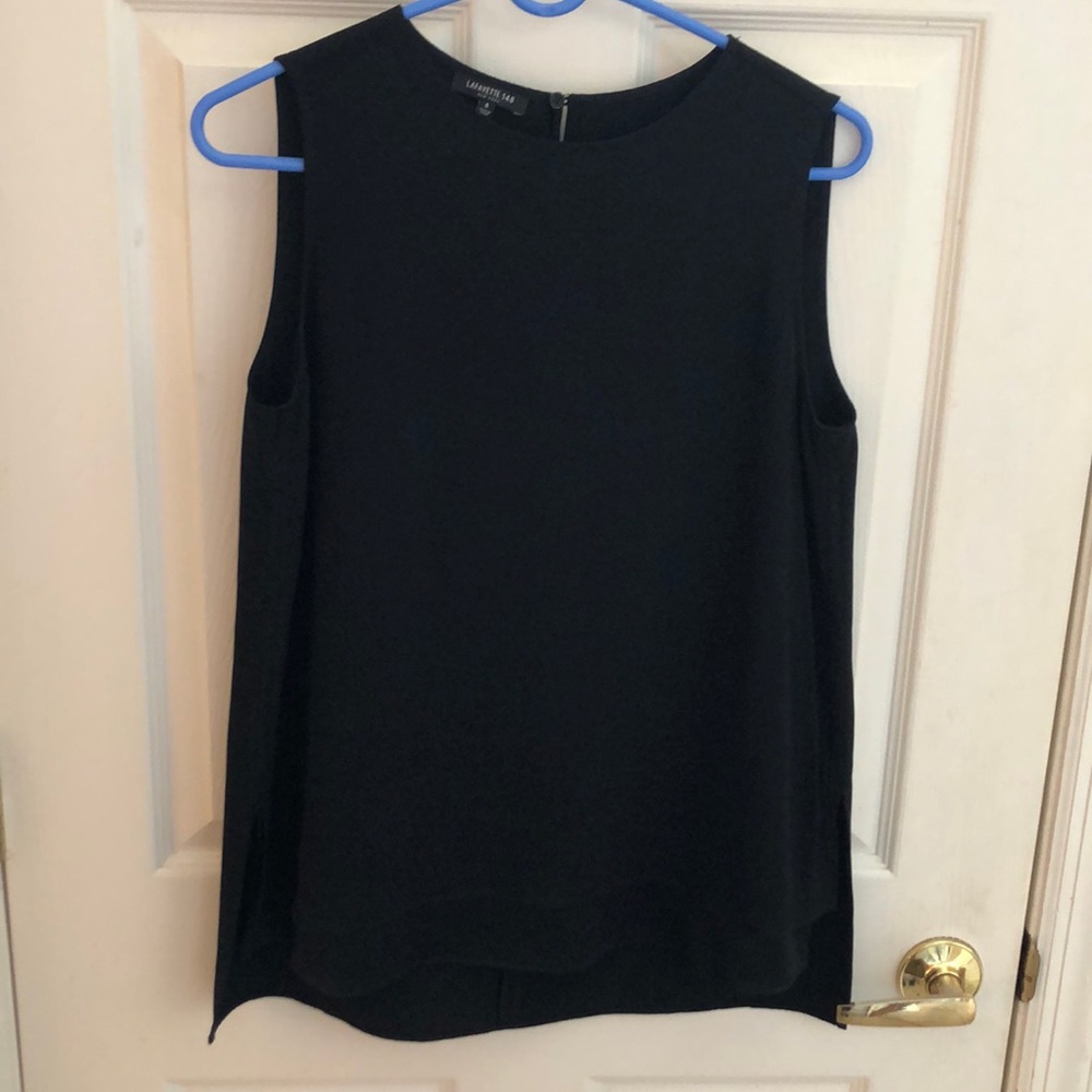 La Fayette 148 Black Tunic Blouse Sz Small